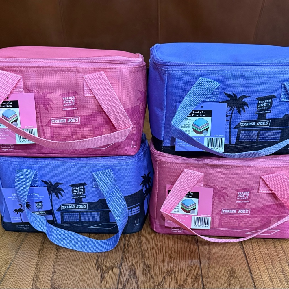 Trader Joe's Pink and Purple Insulated Bags